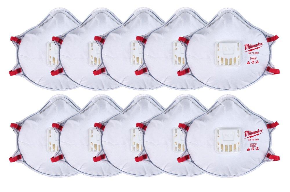 Milwaukee® White NIOSH 42 CFR 84 Valved Respirator with Gasket in White (Pack of 10) 