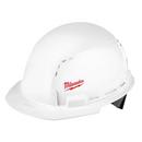 Polyethylene Front Brim Vented Hard Hat with Small Logo in White