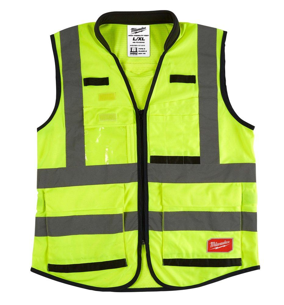 Milwaukee&reg; Yellow Polyester High Visibility Safety Vest in Hi-Viz Yellow 