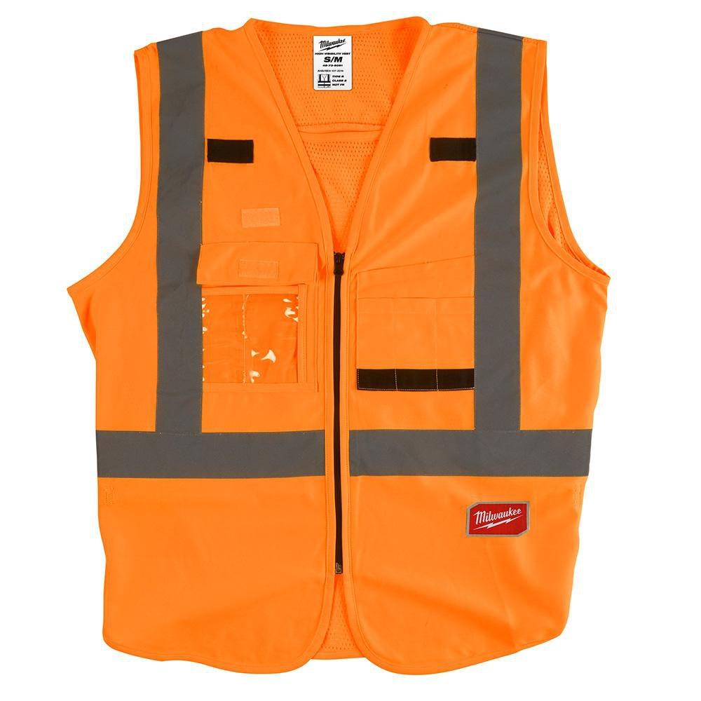 HIGH VISIBILITY ORANGE SAFETY VEST S/M 