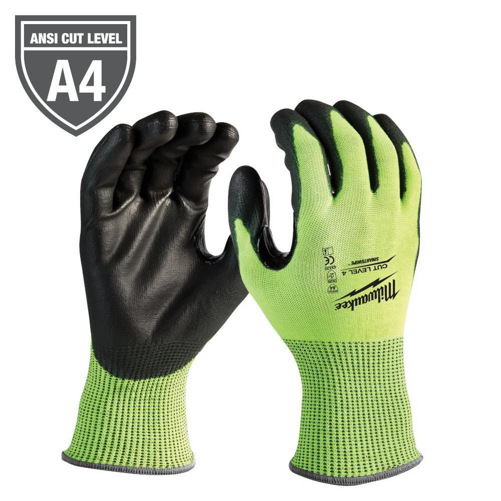 Milwaukee&reg; Lime Plastic and Rubber Handling of Small Oily Parts and Components Gloves in Lime and Black 