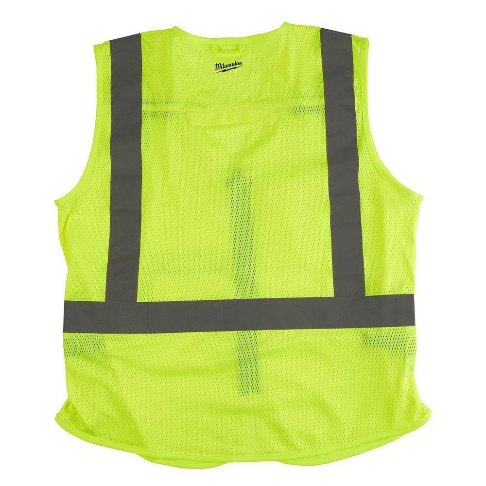 Milwaukee&reg; Yellow Polyester High Visibility Safety Vest in Hi-Viz Yellow 