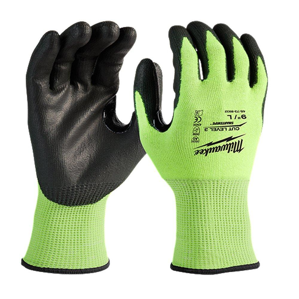 Milwaukee&reg; High Visibility Yellow Plastic Automotive, Garden Construction Work, Hardware, Law Enforcement, Mechanic, Motorsports, Multi-Purpose and Outdoor Gloves 