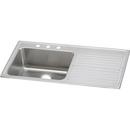 1 Hole Single Bowl Top Mount Kitchen Sink in Lustrous Highlighted Satin