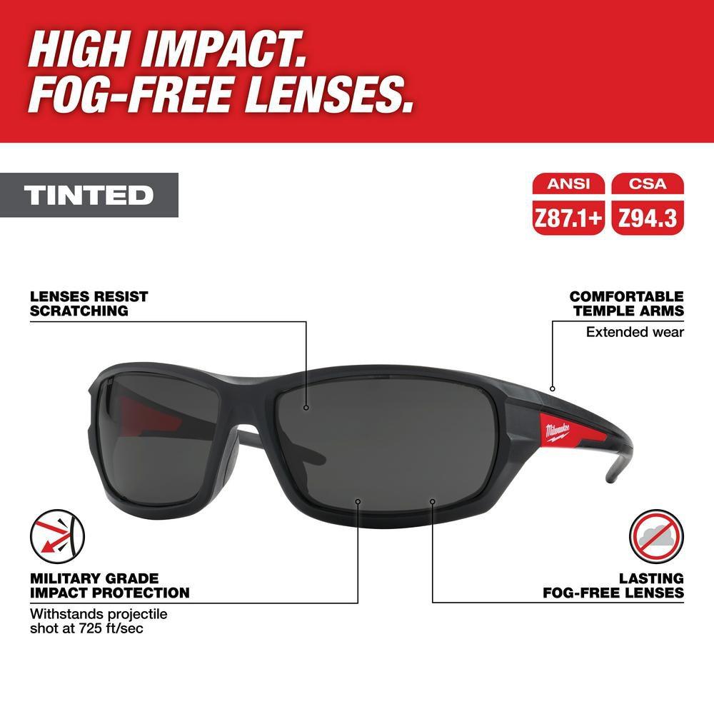 Milwaukee&reg; Silver Black Plastic Safety Glasses 