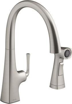 Single Handle Kitchen Faucet with Side Spray in Vibrant&reg; Stainless