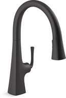 Single Handle Pull Down Kitchen Faucet in Matte Black