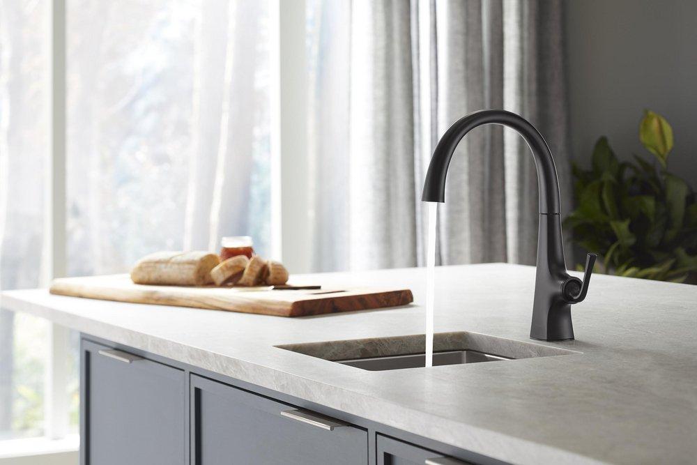 KOHLER Matte Black Single Handle Kitchen Faucet 
