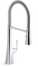 KOHLER Polished Chrome Single Handle Pull Down Kitchen Faucet 