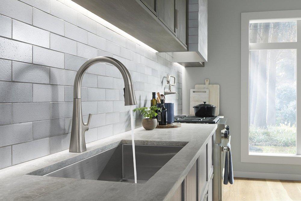 KOHLER Vibrant® Stainless Single Handle Pull Down Kitchen Faucet 