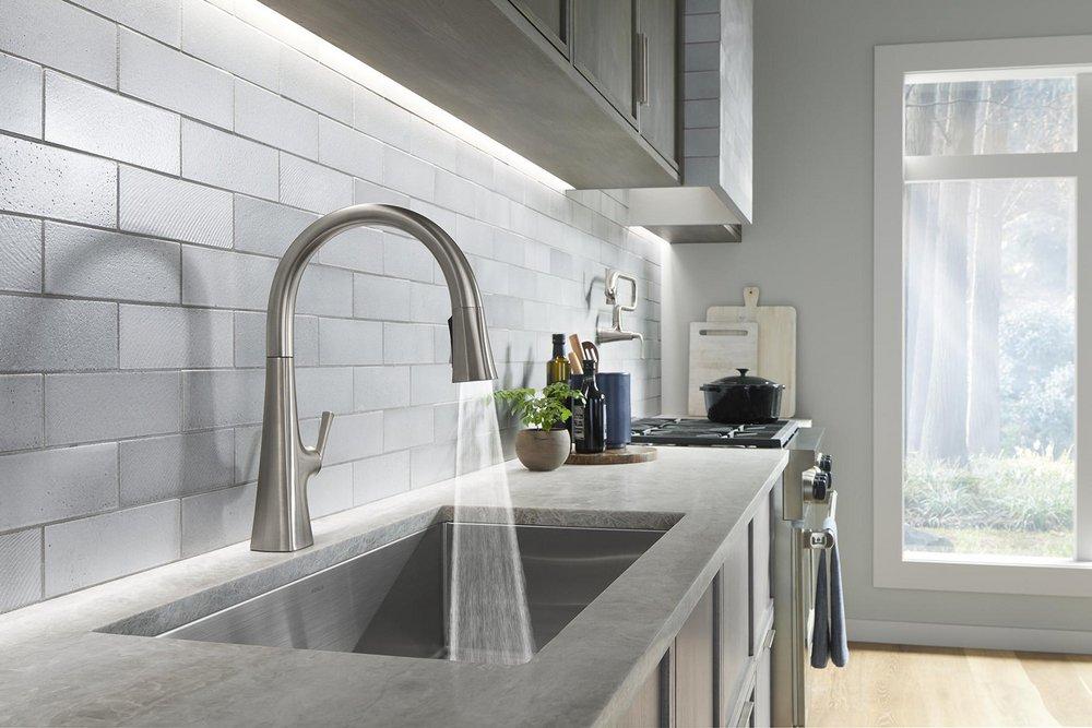 KOHLER Vibrant Stainless Single Handle Pull Down Kitchen Faucet 