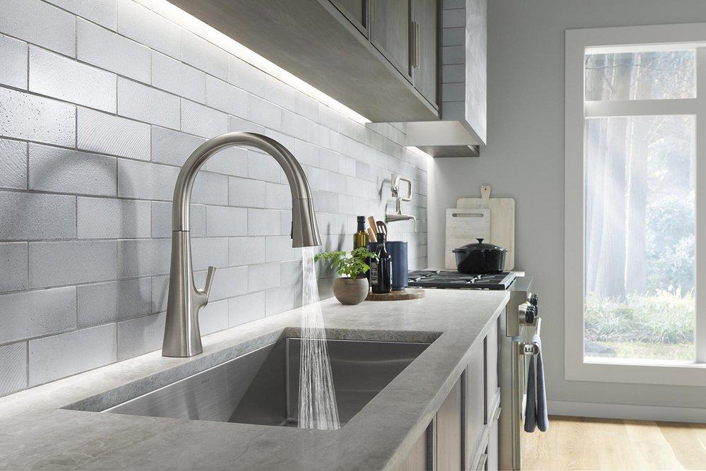 KOHLER Vibrant® Stainless Single Handle Pull Down Kitchen Faucet 