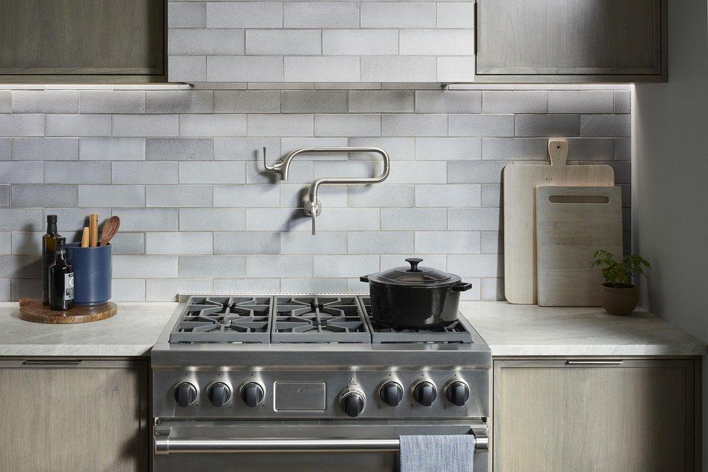 KOHLER Vibrant Stainless Two Handle Lever Pot Filler 