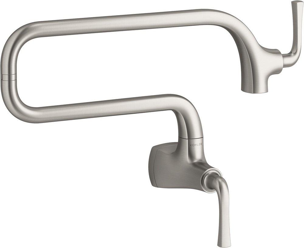 KOHLER Vibrant Stainless Two Handle Lever Pot Filler 