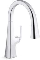 KOHLER Polished Chrome Single Handle Pull Down Kitchen Faucet 