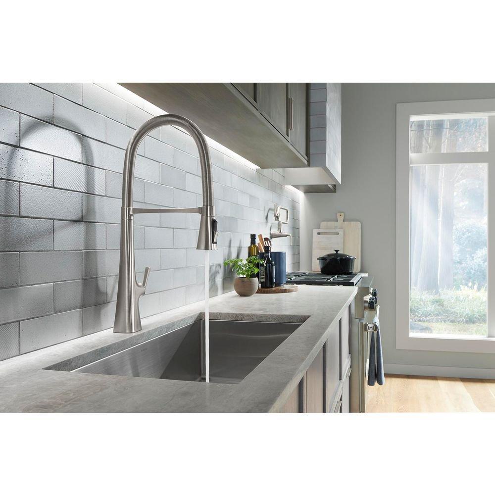 KOHLER Vibrant Stainless Single Handle Pull Down Kitchen Faucet 