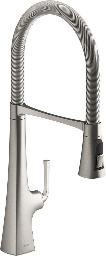 KOHLER Vibrant&reg; Stainless Single Handle Pull Down Kitchen Faucet 