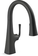 Single Handle Pull Down Kitchen Faucet in Black Black&trade; 