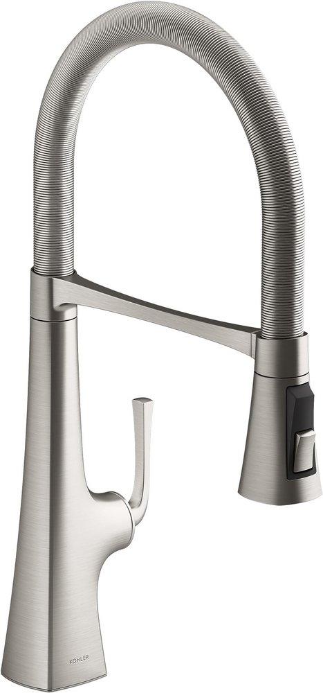 KOHLER Polished Chrome Single Handle Pull Down Kitchen Faucet 