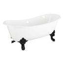 Signature Hardware White 72 x 30-1/2 in. Freestanding Bathtub Offset Drain 