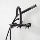 Signature Hardware Matte Black Three Handle Wall Mount Filler 