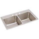 33 x 19-1/2 in. 3 Hole Stainless Steel Double Bowl Drop-in Kitchen Sink in Lustrous Satin