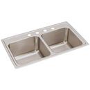 Elkay Lustrous Satin 33 x 19-1/2 in. Stainless Steel Double Bowl Drop-in Kitchen Sink in Lustrous Satin 