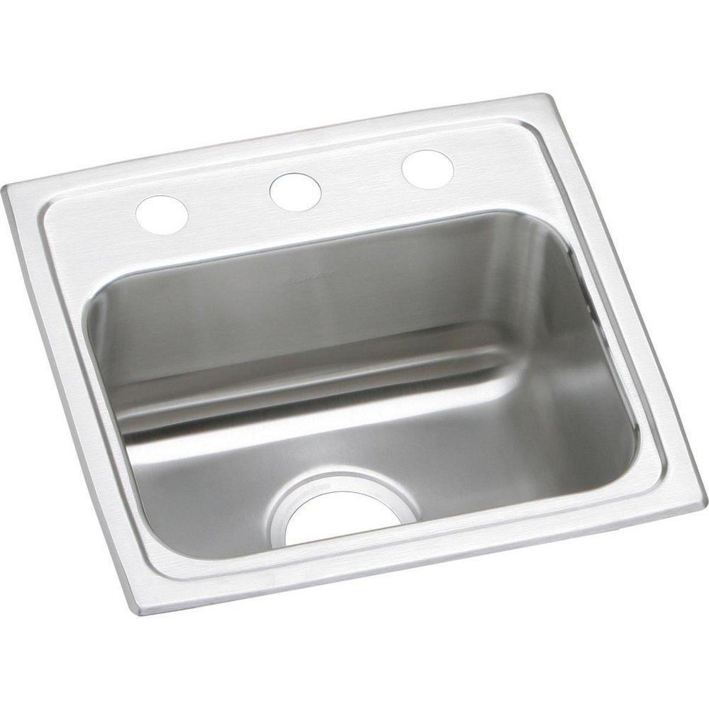 Elkay Lustrous Satin 17 x 16 in. Stainless Steel Single Bowl Drop-in Kitchen Sink in Lustrous Satin 