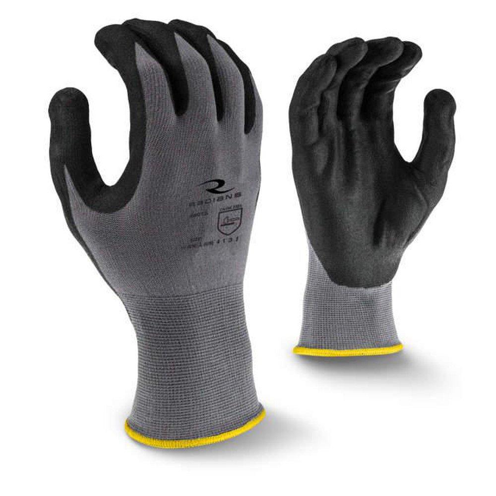 Radians Black 15 ga Foam Nitrile Coated Nylon, Polyester, Spandex and Stainless Steel Gloves in Grey and Black 