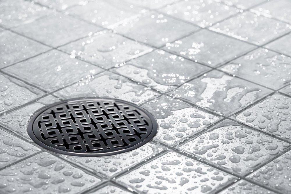 50 x 50 RKD 5 - Strainer - Link Pattern & 2" Throat in Matte Black with PVC Bonded Flange 20 