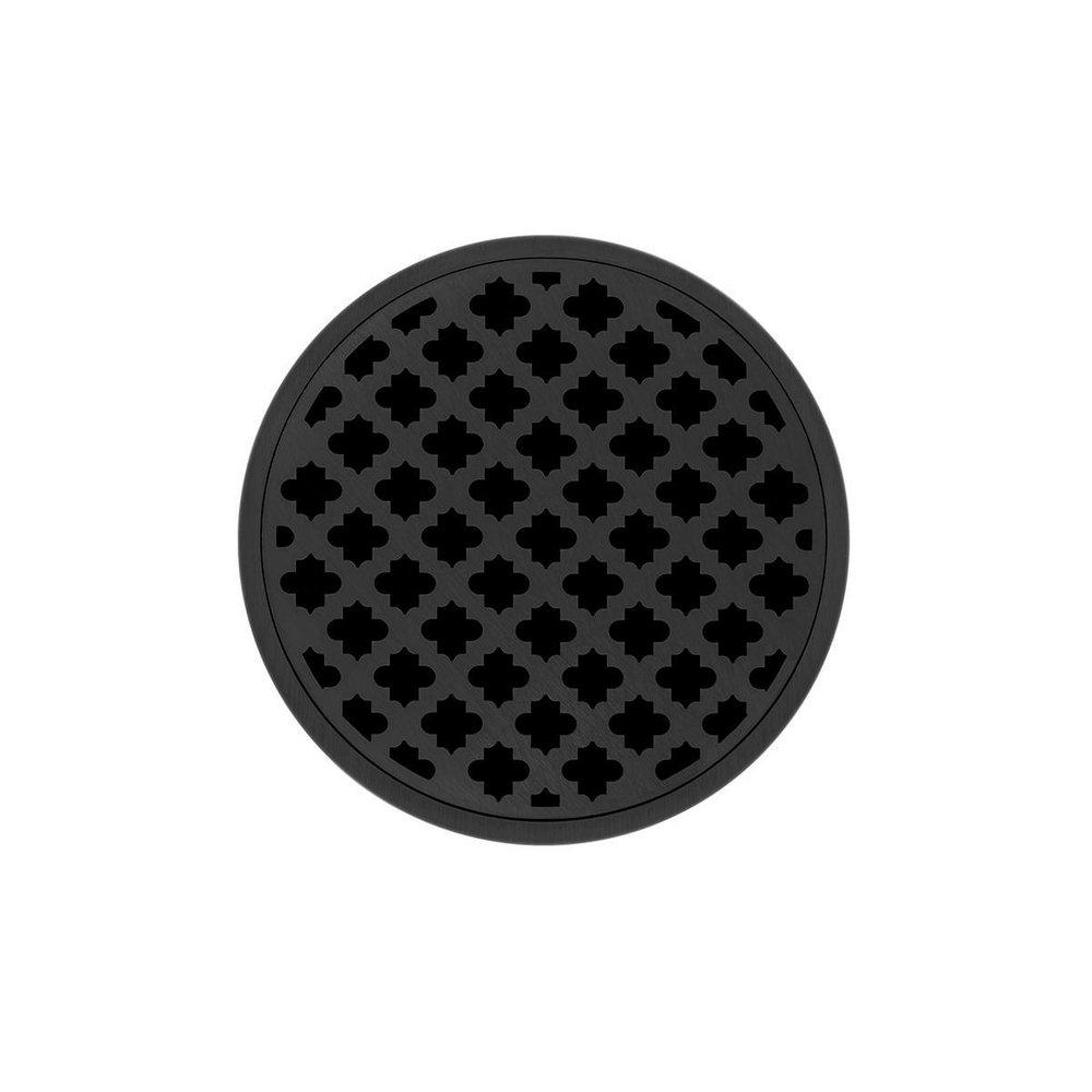 50 x 50 RMD 5 - Strainer - Moor Pattern & 3" Throat in Matte Black with PVC Drain Body 30 Outlet 