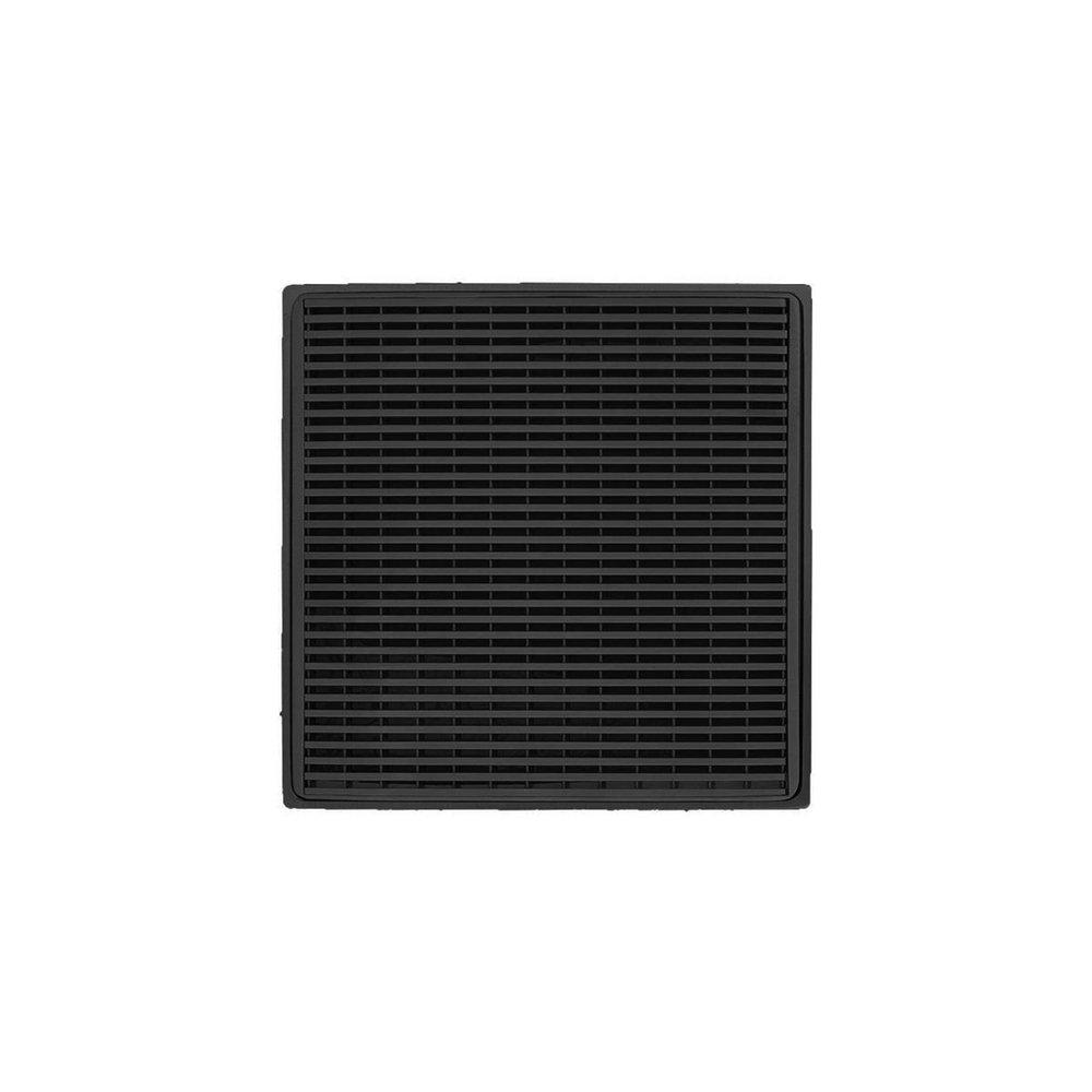 40 x 40 WD 4 - Strainer - Wedge Wire & 2" Throat in Matte Black with ABS Drain Body 20 Outlet 