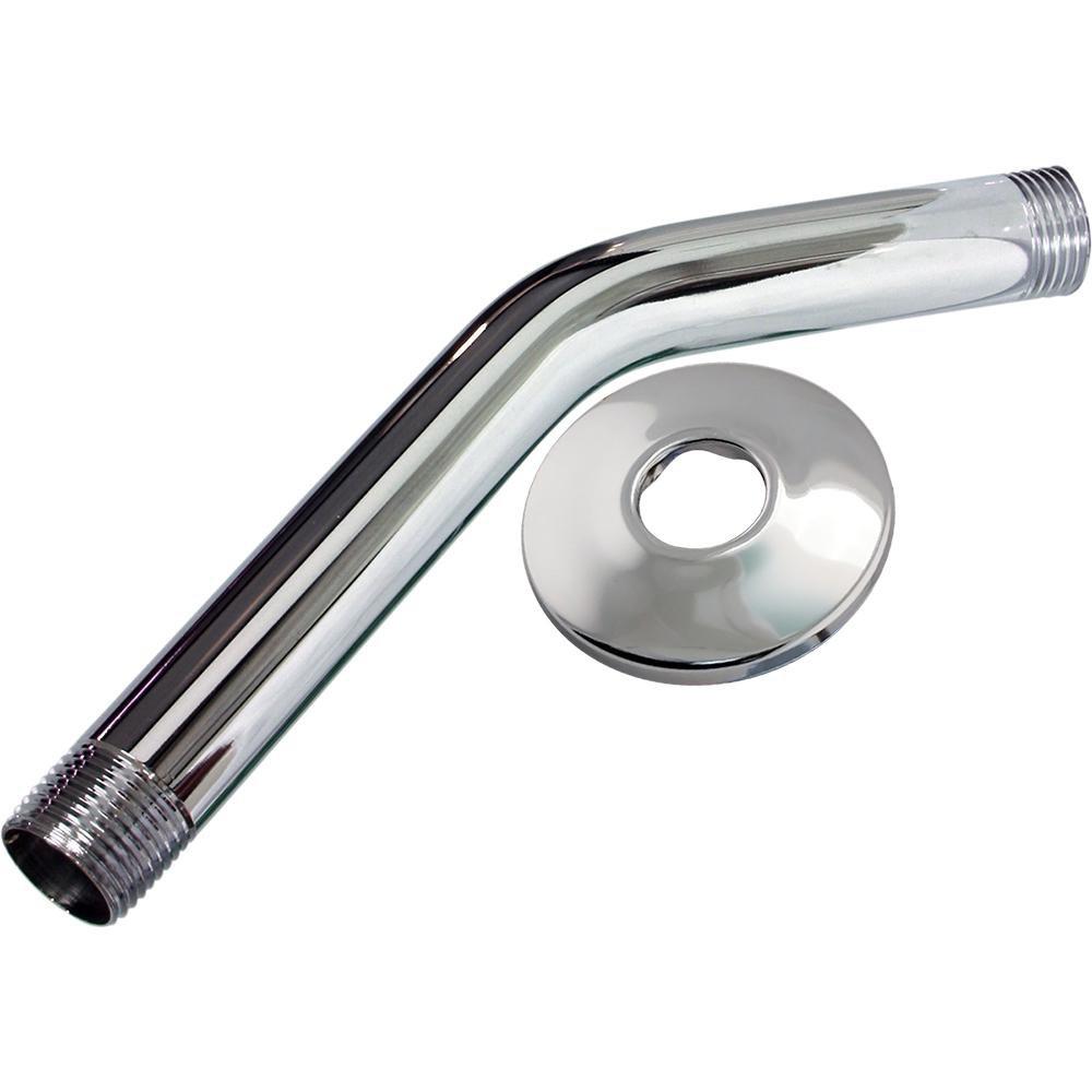 Jones Stephens Chrome Plated 8 x 1/2 x 11-1/4 in. MIP Stainless Steel Shower Arm and Flange 