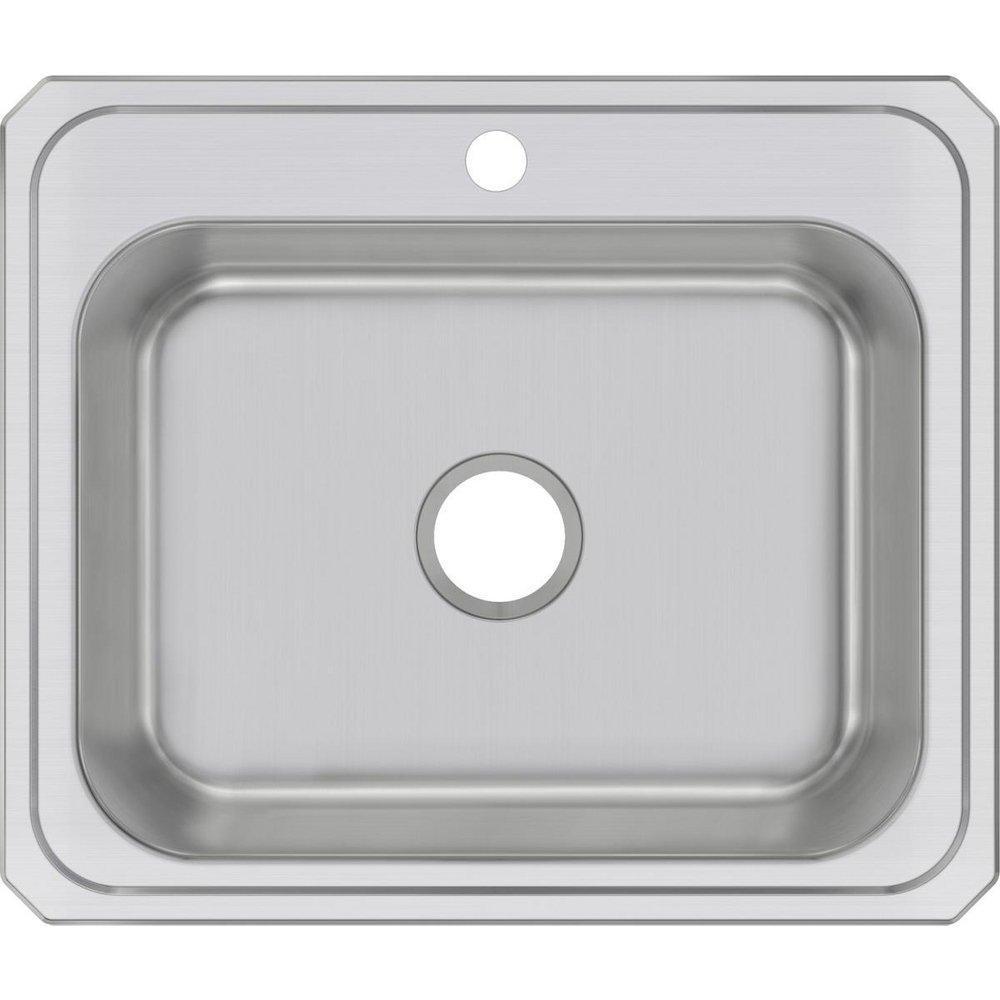 Elkay Brushed Satin 25 x 21-1/4 in. Stainless Steel Single Bowl Drop-in Kitchen Sink in Brushed Satin 