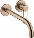 Single Handle Wall Mount Bathroom Sink Faucet in Brushed Bronze