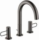 Two Handle Widespread Bathroom Sink Faucet in Polished Black Chrome