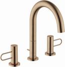 Two Handle Widespread Bathroom Sink Faucet Lever in Brushed Bronze