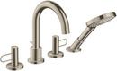 Two Handle Roman Tub Faucet in Brushed Nickel with Trim