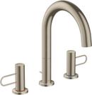 Two Handle Widespread Bathroom Sink Faucet Lever in Brushed Nickel