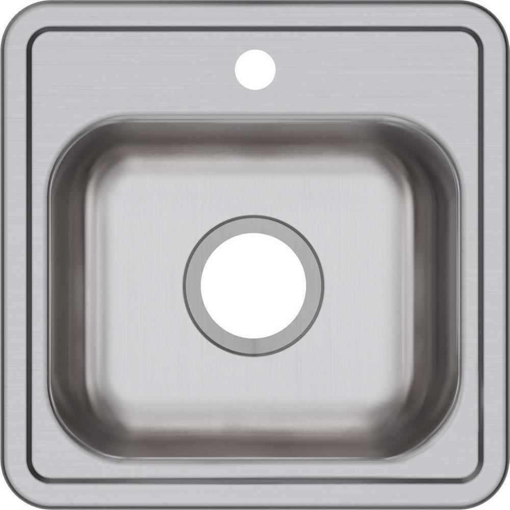 Dayton Satin 15 x 15 in. 1 Hole Drop-in Stainless Steel Bar Sink 