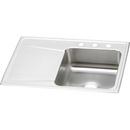 3-Hole Single Bowl Stainless Steel Kitchen Sink with Left Hand Drain Board in Satin