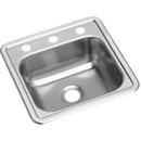 15 x 15 in. 2 Hole Single Bowl Stainless Steel Square Bar Sink in Satin