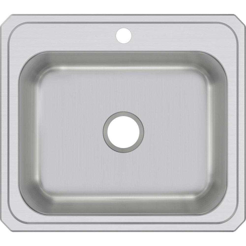 Elkay Brushed Satin 25 x 22 in. Stainless Steel Single Bowl Drop-in Kitchen Sink in Brushed Satin 