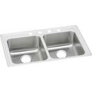 Elkay Lustrous Satin 33 x 19-1/2 in. Stainless Steel Double Bowl Drop-in Kitchen Sink in Lustrous Satin 