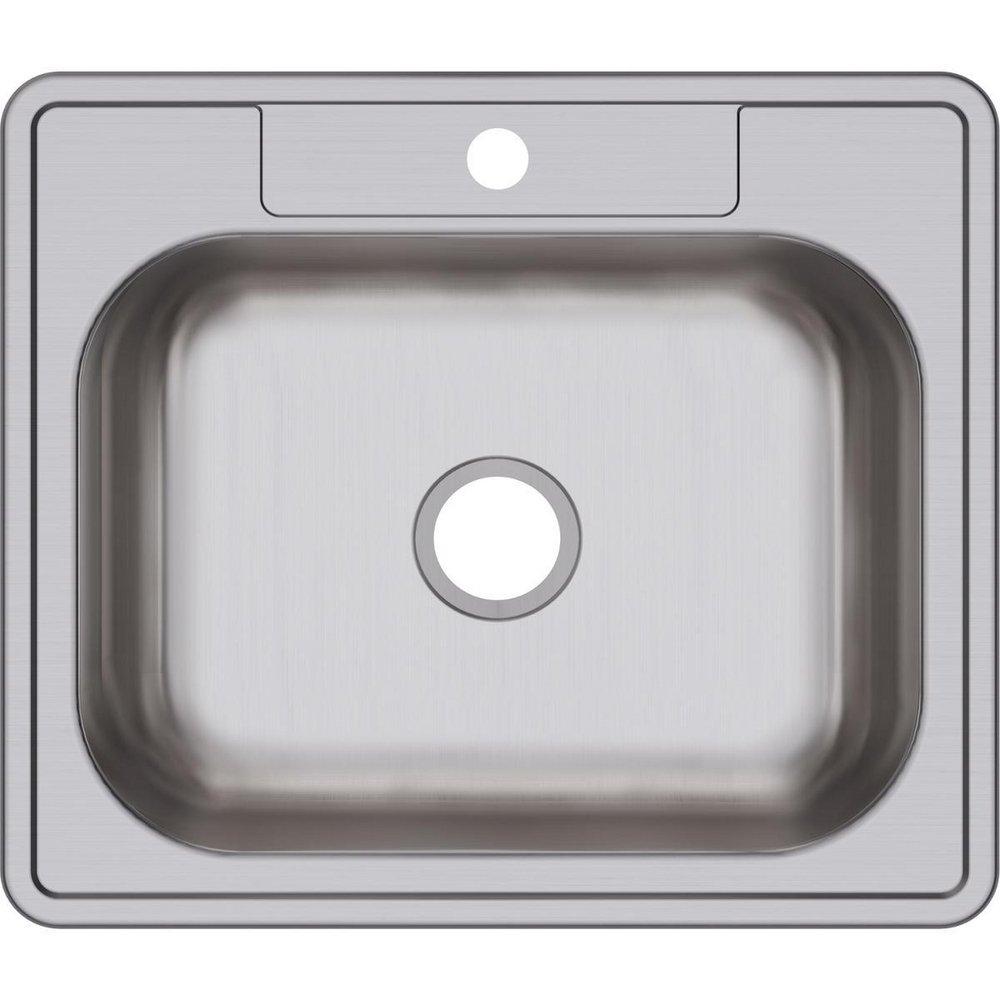 Dayton Satin 25 x 21-1/4 in. Stainless Steel Single Bowl Drop-in Kitchen Sink in Satin 