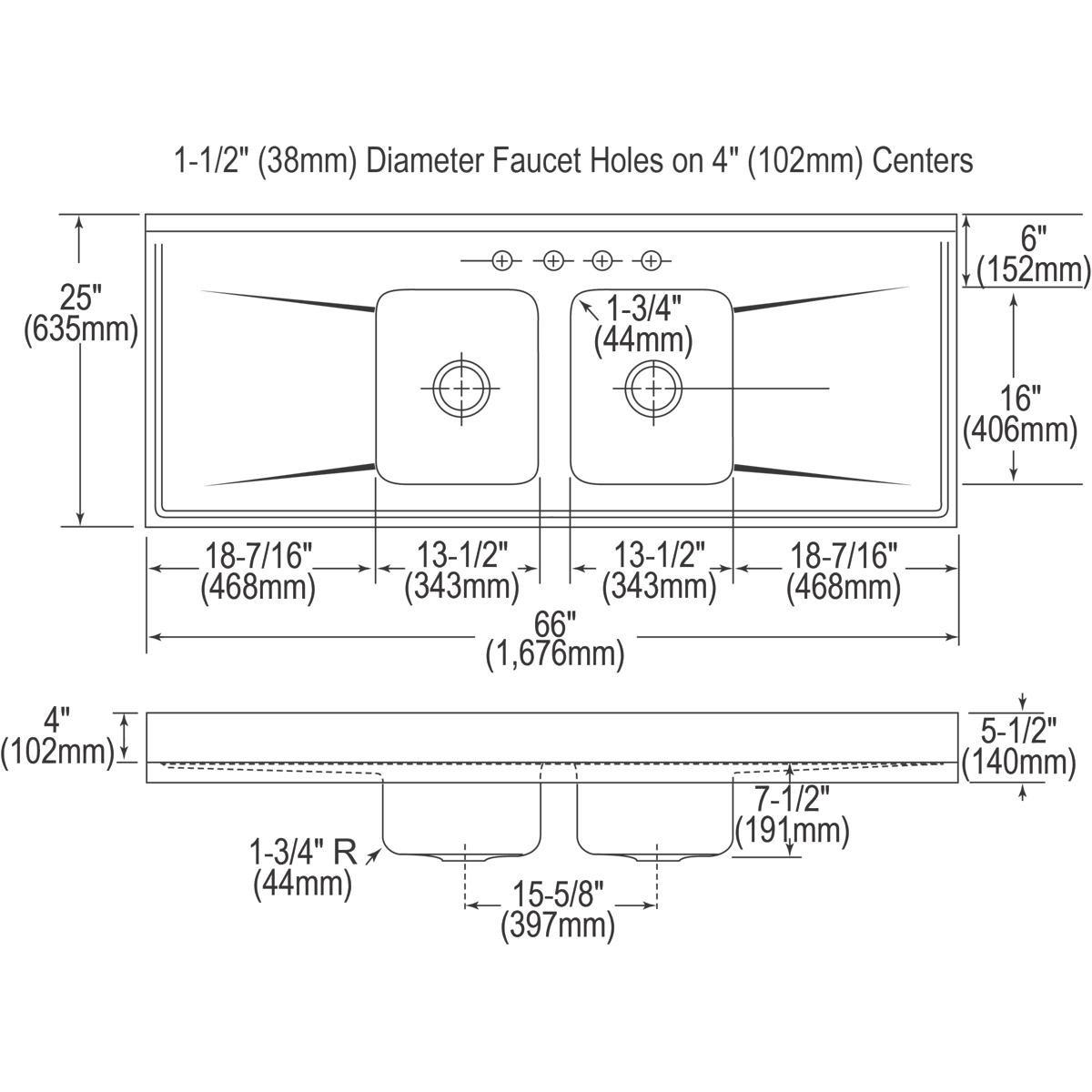 Dayton Satin 25 x 21-1/4 in. Stainless Steel Single Bowl Drop-in Kitchen Sink in Satin 