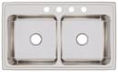 Elkay Lustrous Satin 37 x 22 in. Stainless Steel Double Bowl Drop-in Kitchen Sink in Lustrous Satin 