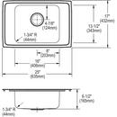 Elkay Lustrous Satin 22 x 19-1/2 in. Stainless Steel Single Bowl Drop-in Kitchen Sink in Lustrous Satin 