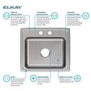 Elkay Brushed Satin 22 x 19-1/2 in. Stainless Steel Single Bowl Drop-in Kitchen Sink in Brushed Satin 