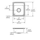 Elkay Lustrous Satin 15 x 17-1/2 in. Drop-in Stainless Steel Bar Sink 